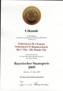Auszeichnung Bayerischer Staatspreis 2009