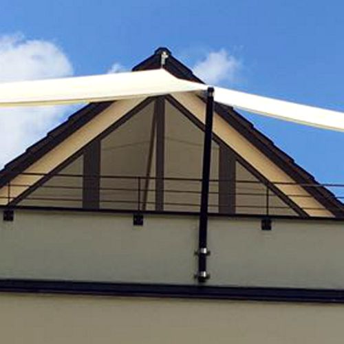 Dachterrassen Sonnensegel Wandbefestigung an der Fassade