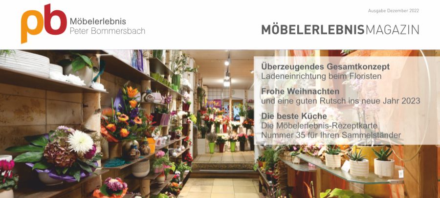 MoebelerlebnisMagazin Dezember 2022 Ladeneinrichtung beim Floristen