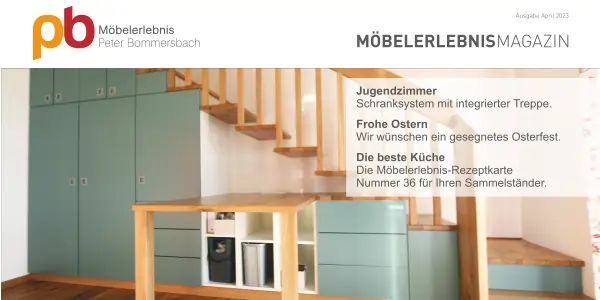 Jugendzimmer mit grünlichen Schrankfronten und integrierter Holztreppe Eiche, darunter ein offenes Regal mit Schreibtisch in Eiche